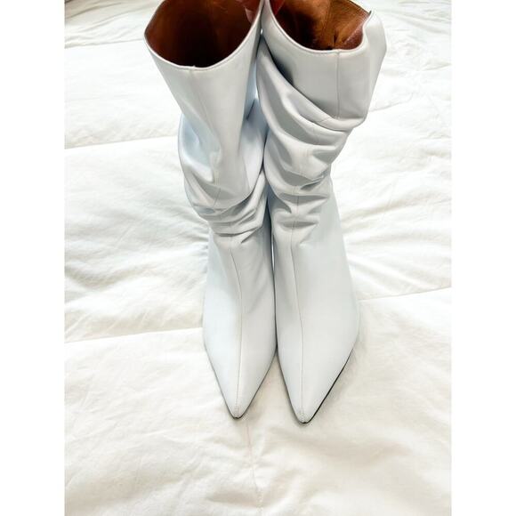 Jeffrey Campbell Guillaume Percival White Slouch Boots Size 10 Patent Point Toe - Picture 9 of 9